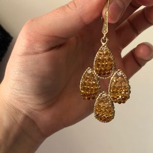 Beaded Crystal Chandelier Earrings